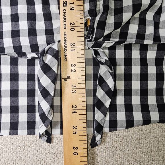 Anne Klein Black and White Button Up High Low with Front Tie Large - Picture 6 of 10